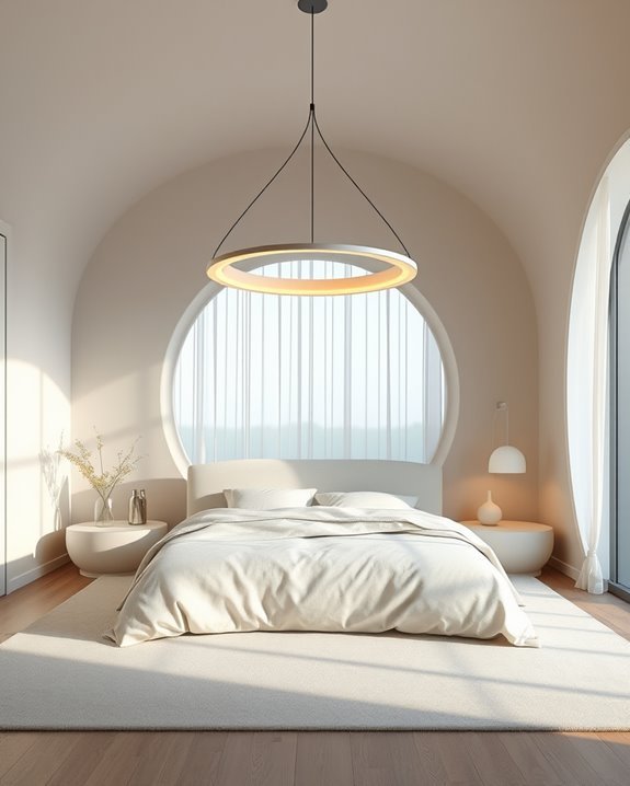curved lighting enhances ambiance