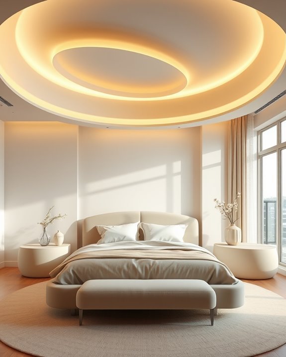 curved lighting enhances elegance