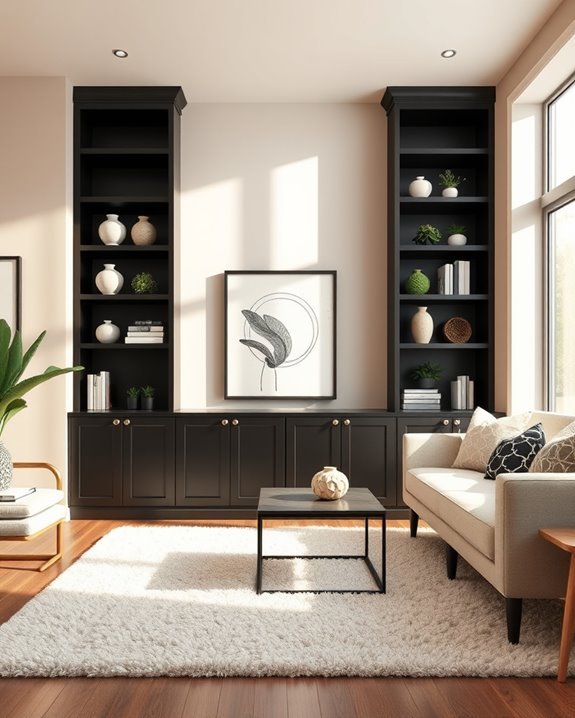 custom black built ins elegance