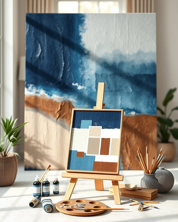 custom blue and brown art