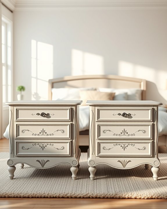 custom chalk painted nightstands
