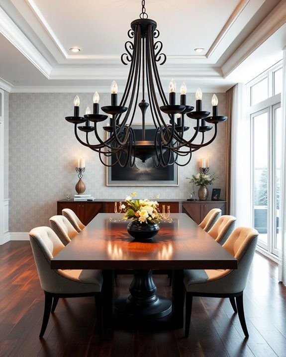 custom chandeliers enhance dining