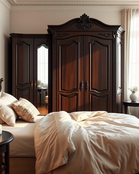 custom dark wood wardrobes