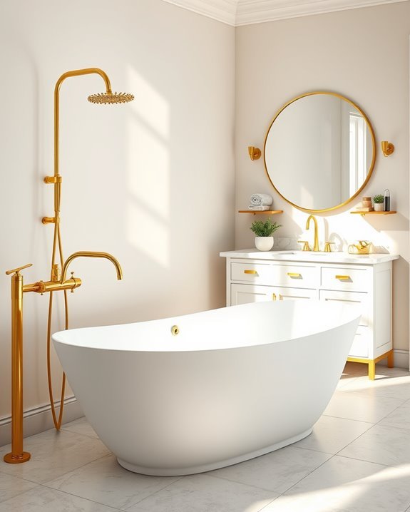 custom gold bathroom accents