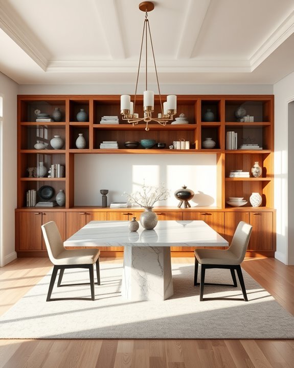 custom shelves enhance dining
