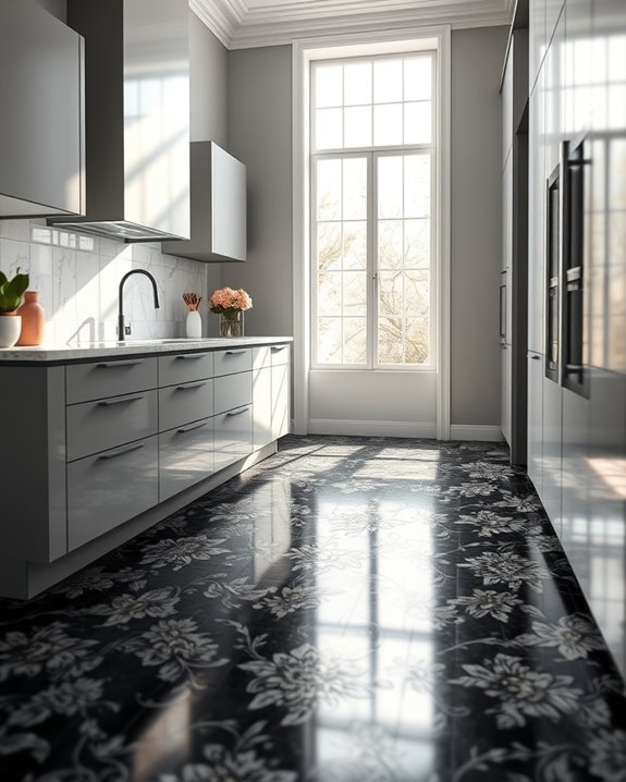 customizable black floor tiles