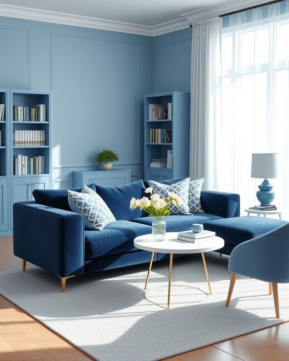 customizable blue accent furniture