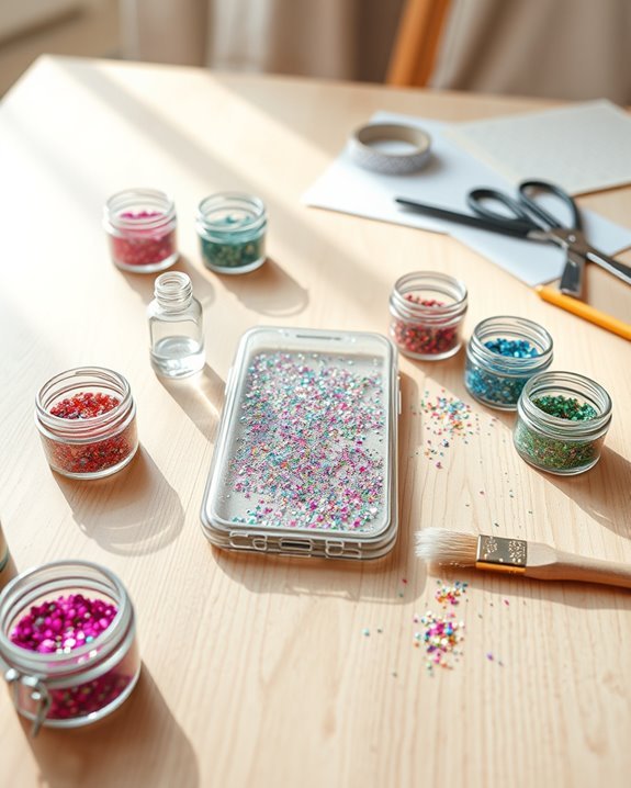 customizable glitter phone cases