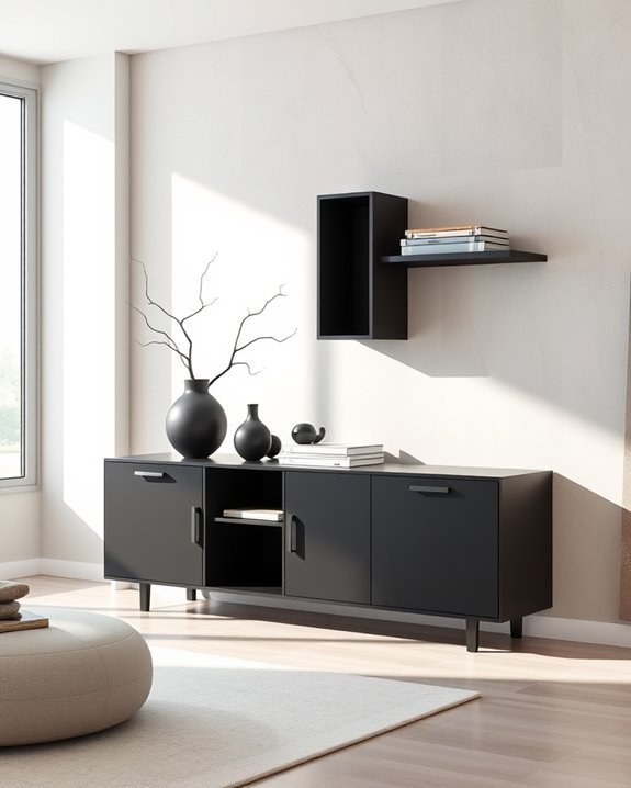 customizable modular black console