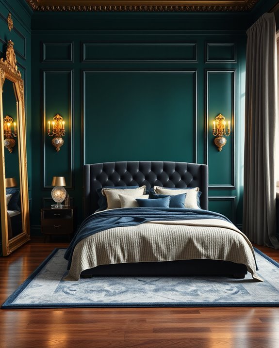 dark accent walls enhance ambiance