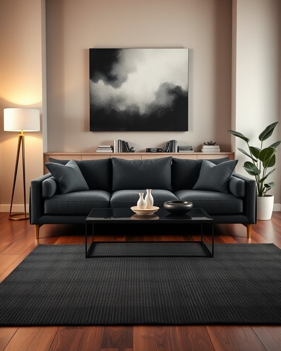 dark gradient living room