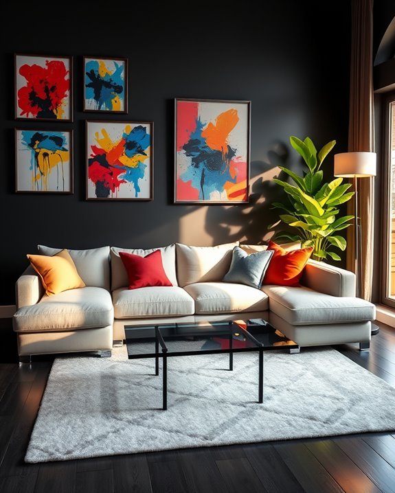 dark gray art contrast