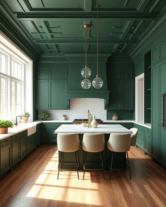 dark green ceiling elegance