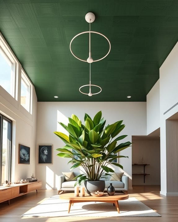 dark green ceiling elegance