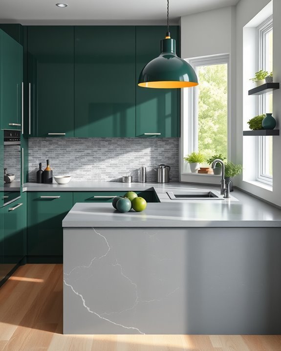 dark green grey kitchen design
