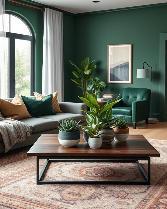 dark green home decor