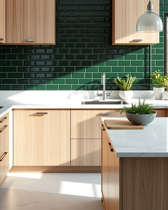 dark green tile elegance