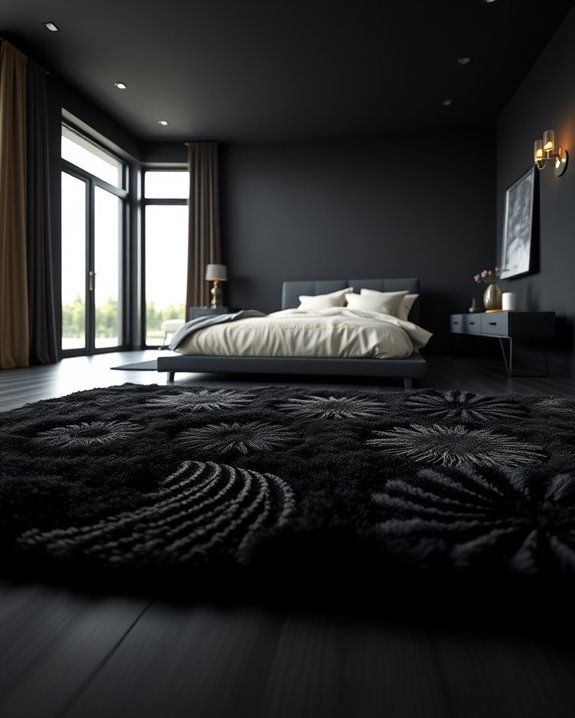 dark wood black rugs