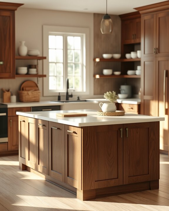 dark wood light countertop