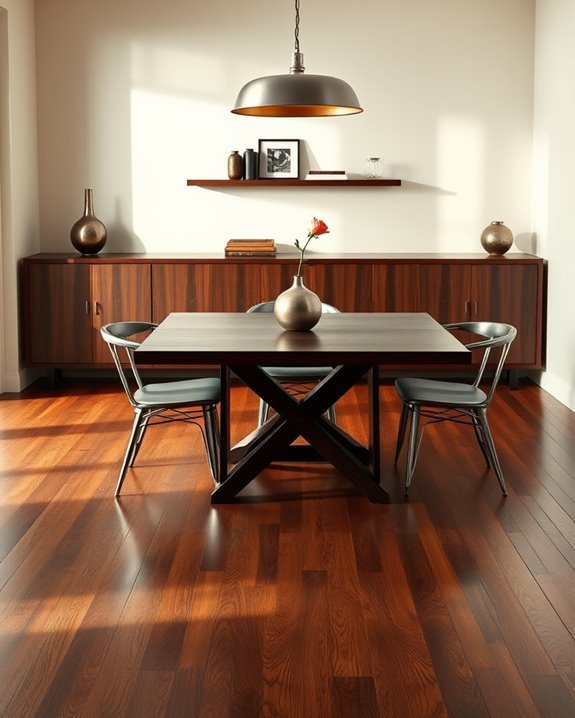 dark wood meets metal