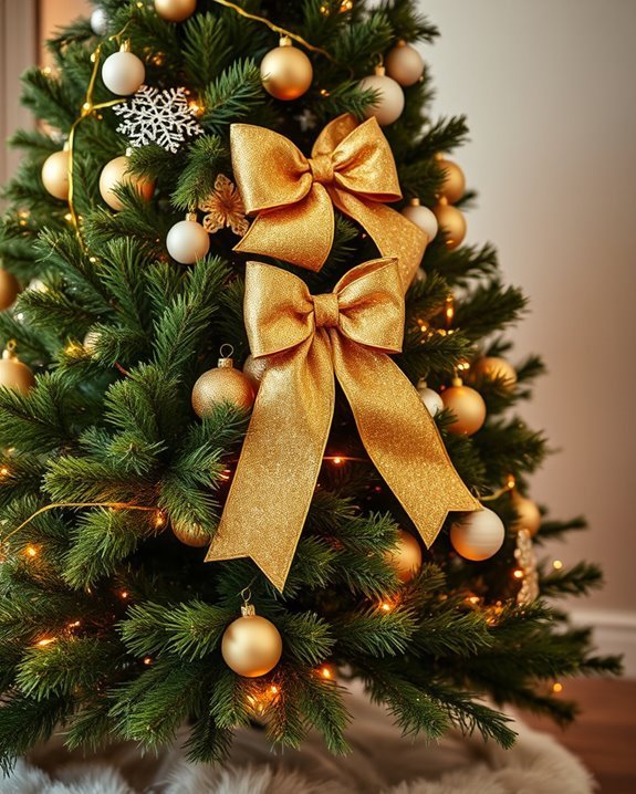 dazzling gold glitter bow