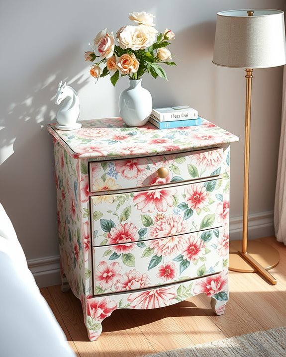 decoupage nightstand transformation project