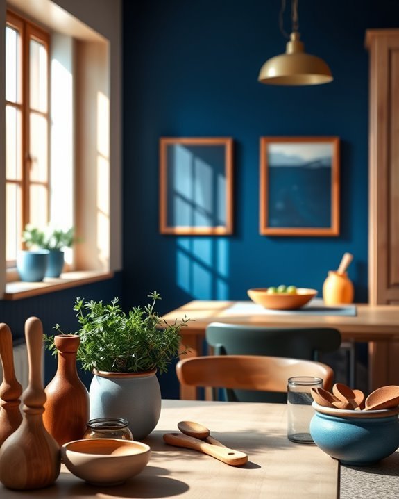 deep blue wall art