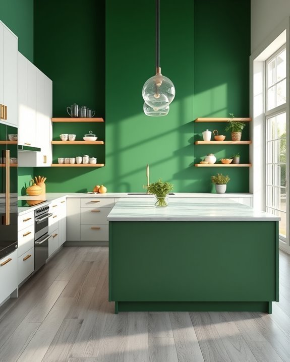 deep green kitchen transformation