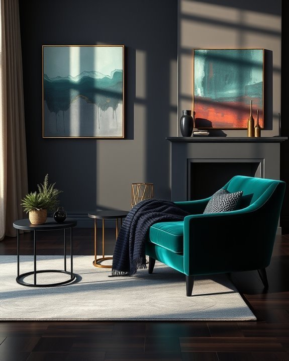 deep hued accent chairs