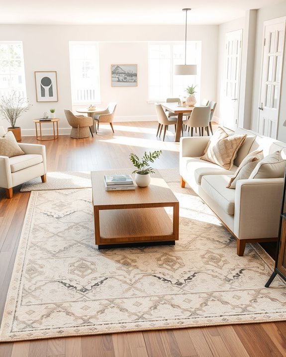 define spaces with area rugs