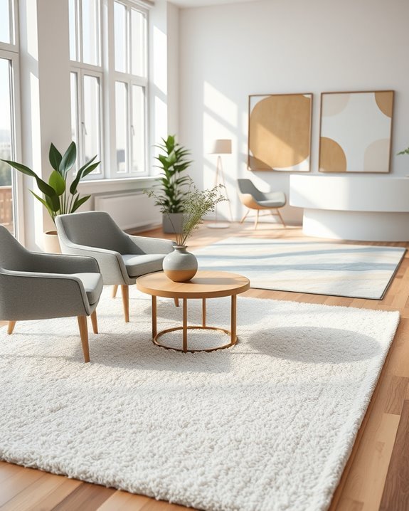 define spaces with area rugs