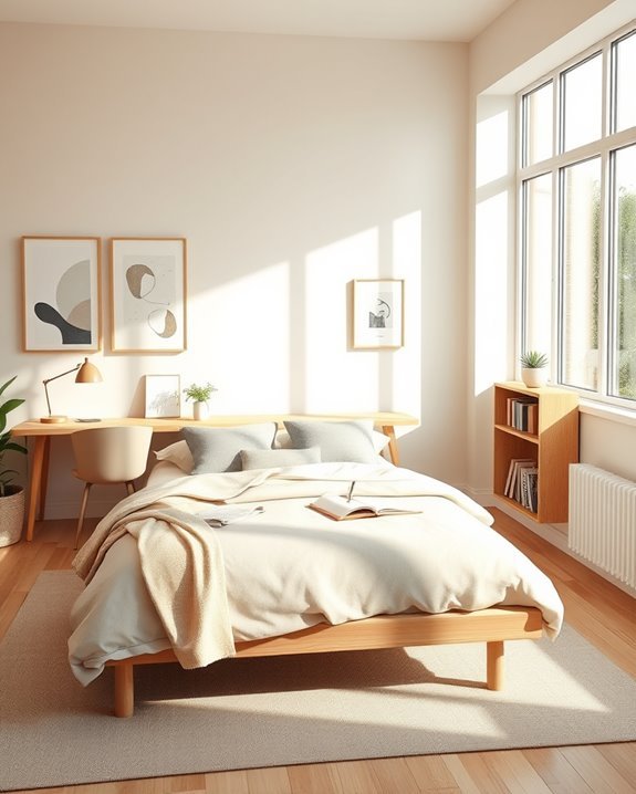 desk beside bed integration