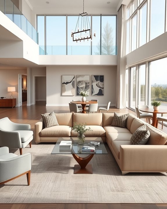 distinct zones with furniture