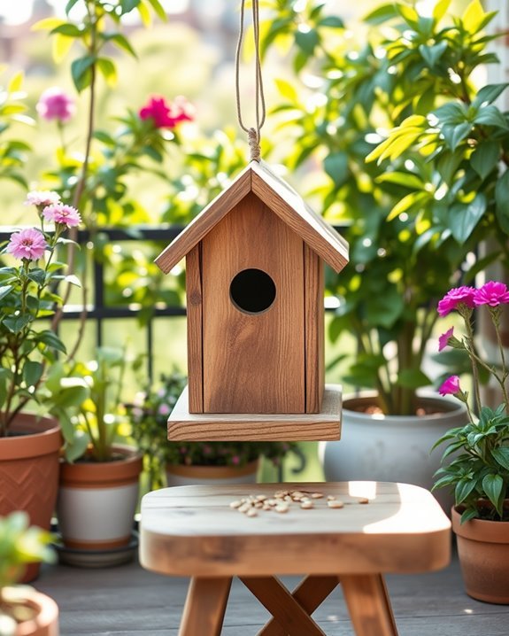 diy balcony bird feeder