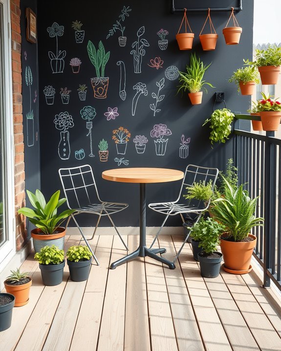 diy balcony chalkboard wall