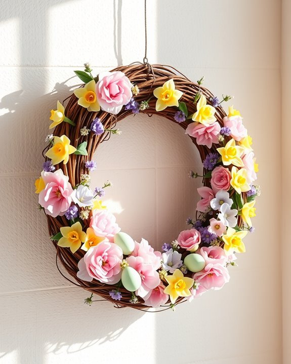diy cheerful easter wreath