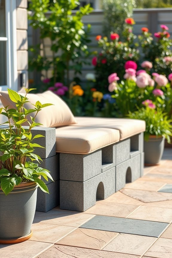 diy cinder block bench