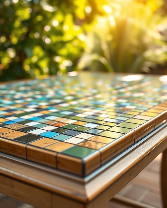 diy colorful mosaic table