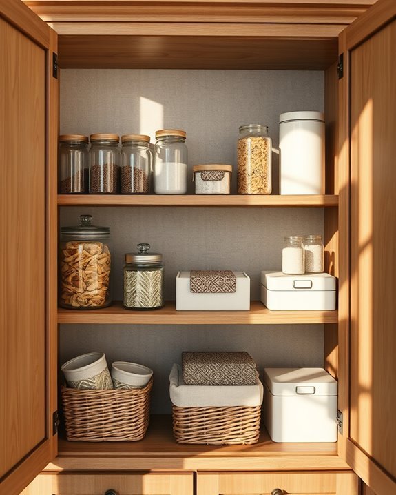 diy cupboard fabric liners