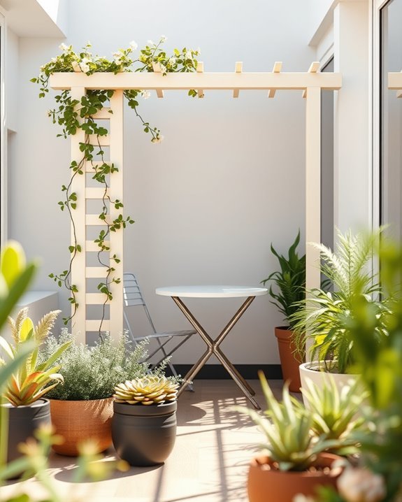 diy small scale balcony trellis