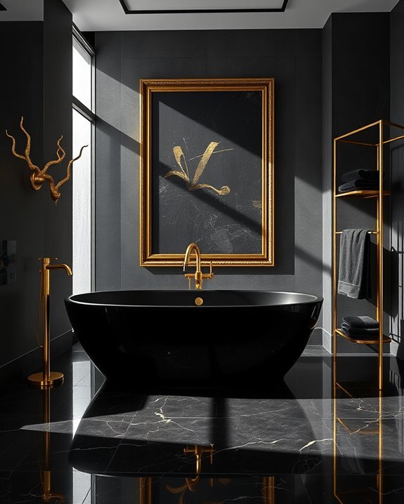 dramatic black and gold artistry