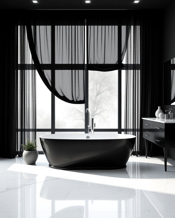 dramatic black curtain elegance