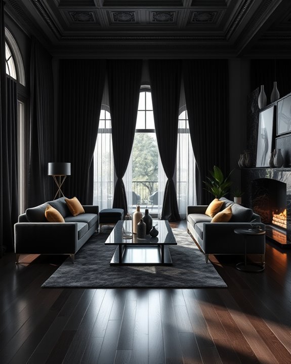 dramatic black curtain styles