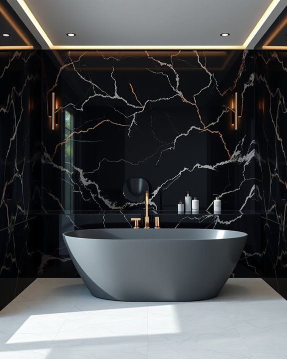 dramatic black marble elegance