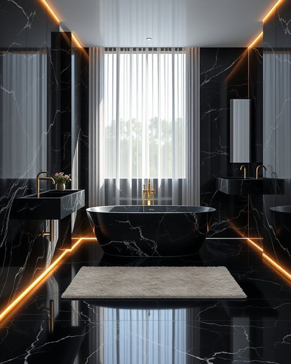 dramatic black marble illumination