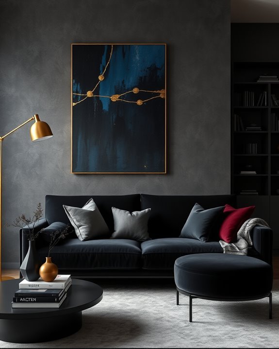 dramatic dark artwork display
