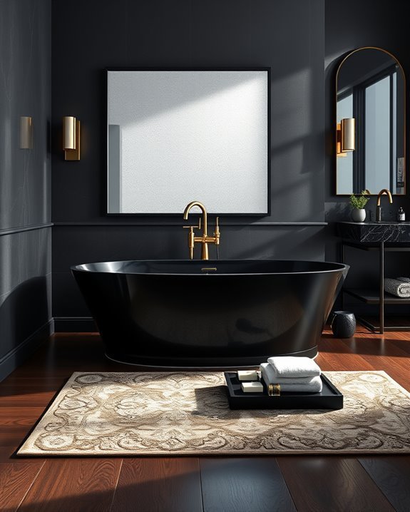 dramatic dark bathroom aesthetics