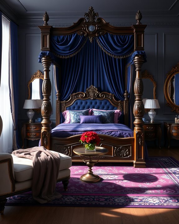 dramatic four poster bed elegance