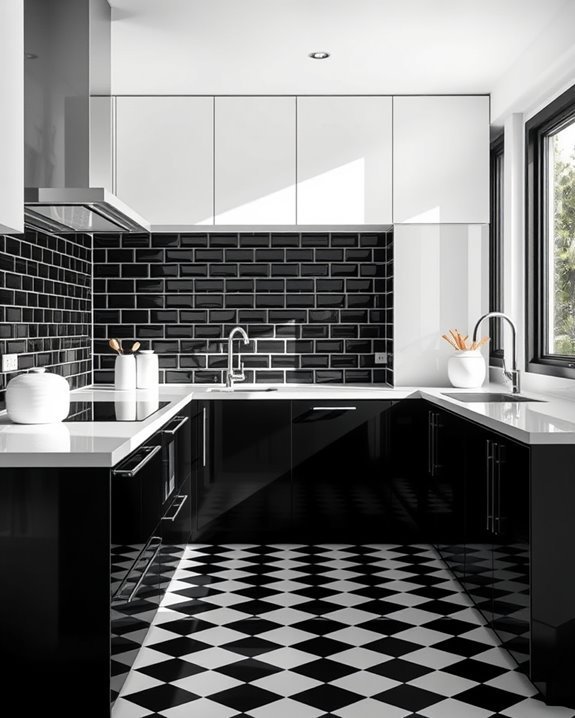 dramatic kitchen wall contrasts