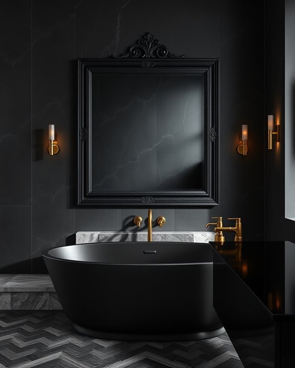 dramatic mirrors enhance bathrooms